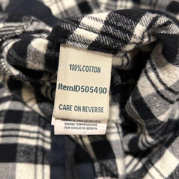 Size Small Petite L.L. Bean Scotch Plaid Flannel Shirt Relaxed Fit Hoodie - Picture 3 of 4